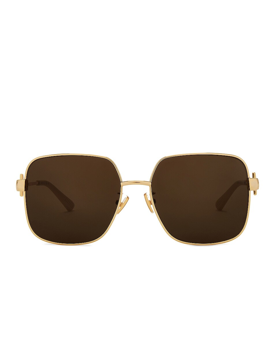 

Солнцезащитные очки Bottega Veneta Square Metal, цвет Shiny Gold