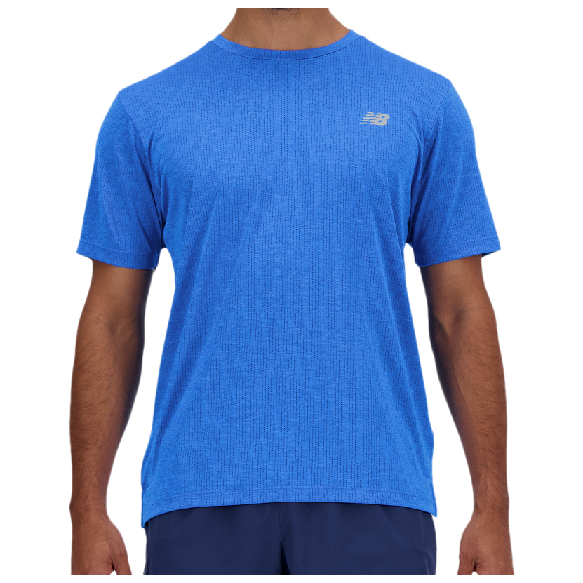 Беговая рубашка New Balance Athletics Run S/S, цвет Blue Oasis Heather