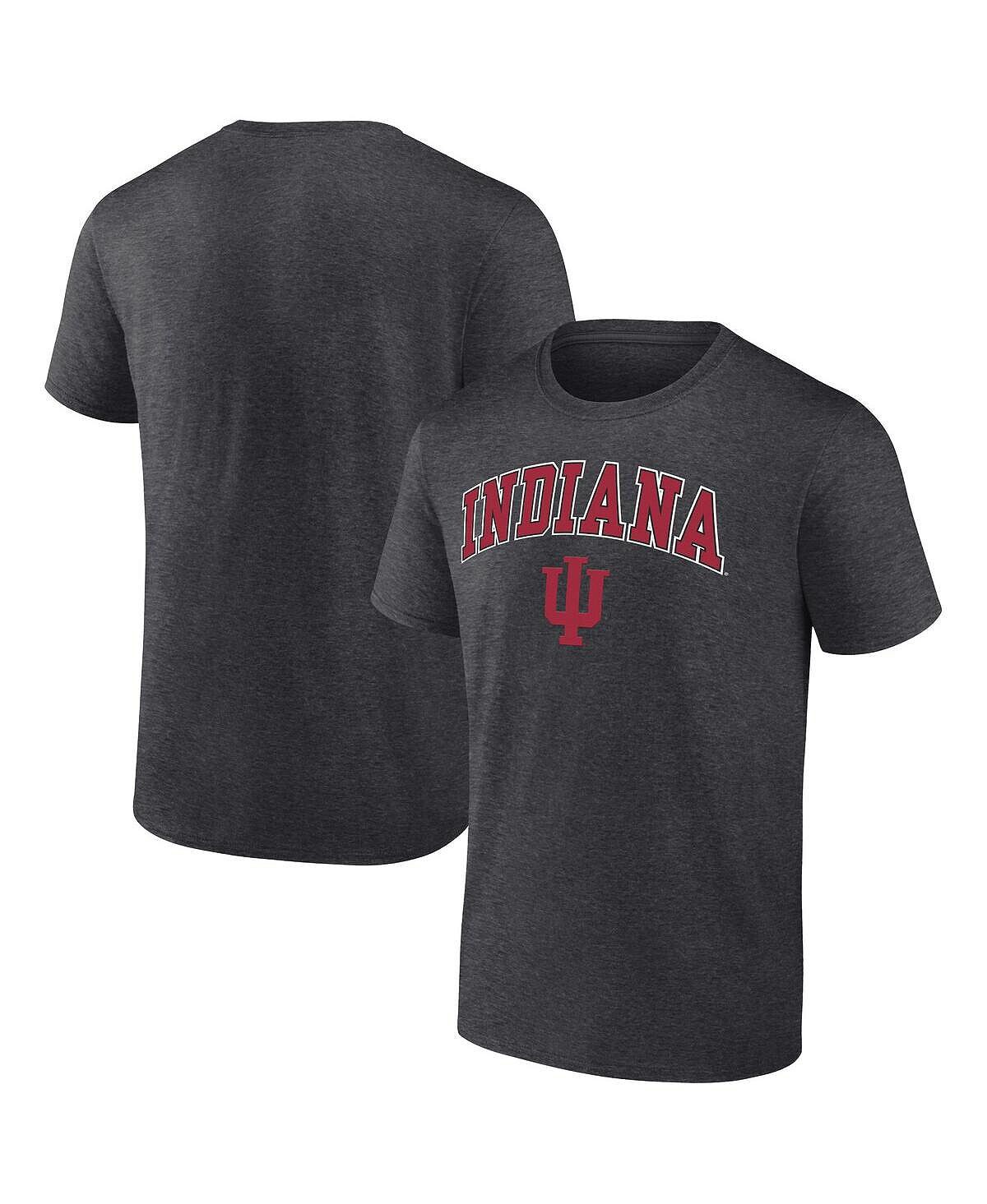 

Мужская футболка с логотипом Heather Charcoal Indiana Hoosiers Campus Fanatics