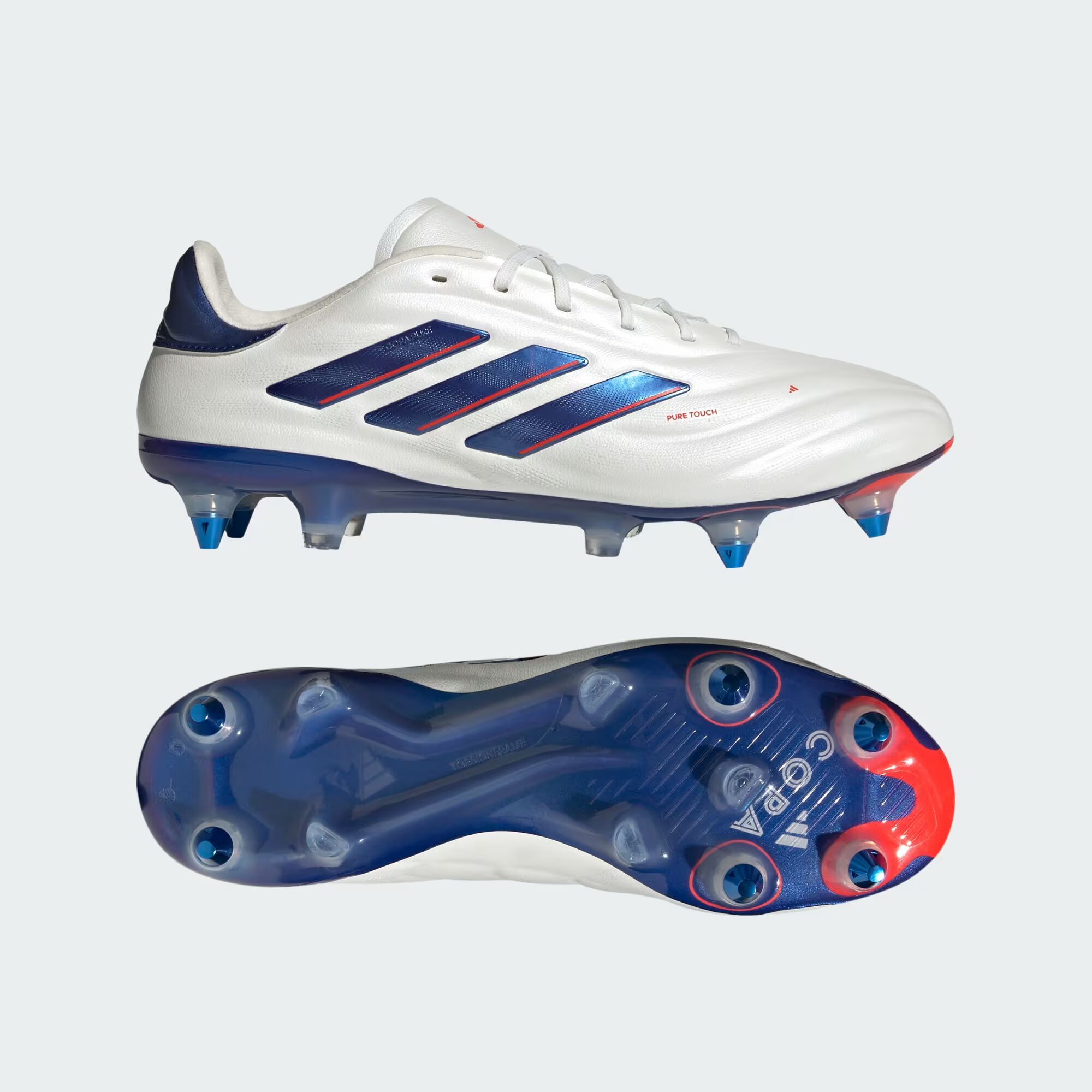 

Футбольные бутсы Copa Pure 2 Elite с мягким грунтом Adidas, цвет Cloud White/Lucid Blue/Solar Red