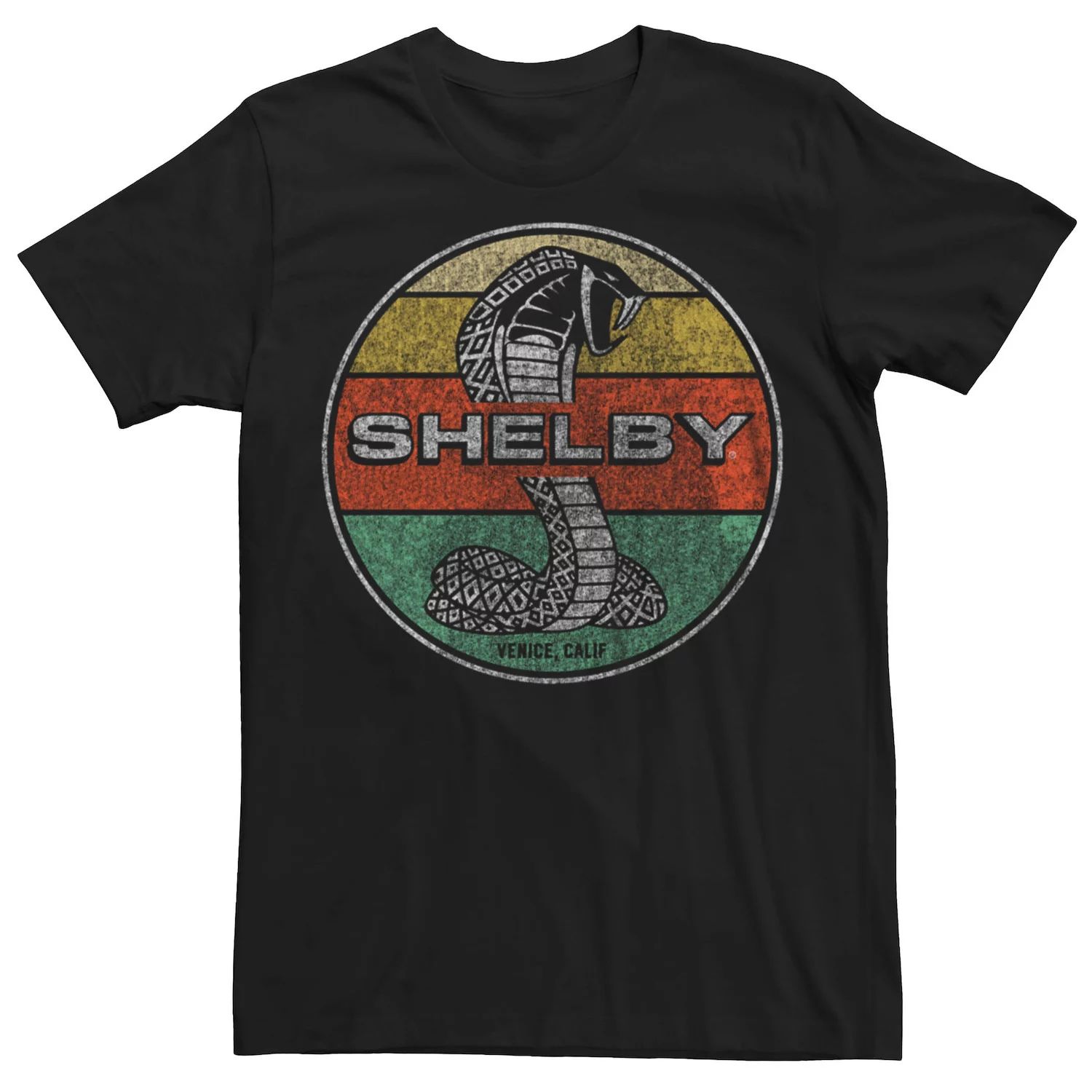 Мужская футболка Shelby Cobra Showing Fangs с потертым логотипом Licensed Character