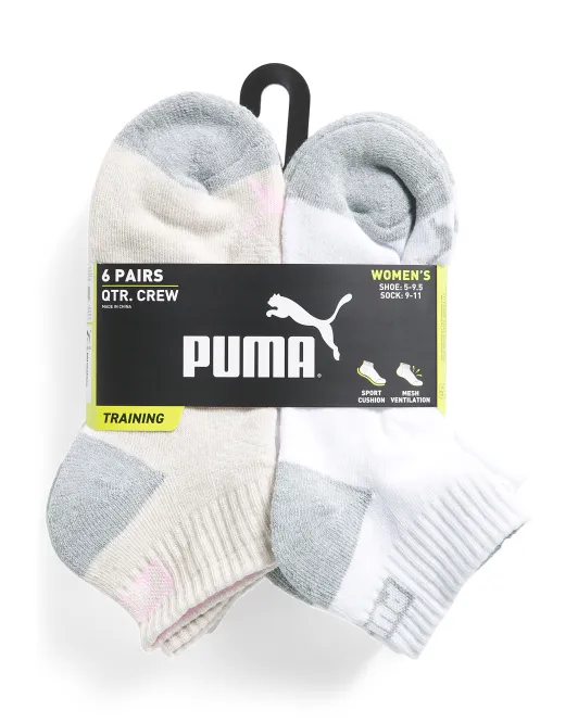 

6 пар тренировочных носков Half Terry Quarter Crew Ultimate Puma, цвет Tan Combo