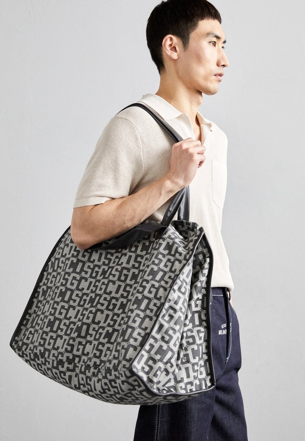 

Сумка для покупок Monogram Bag Unisex GCDS, черный