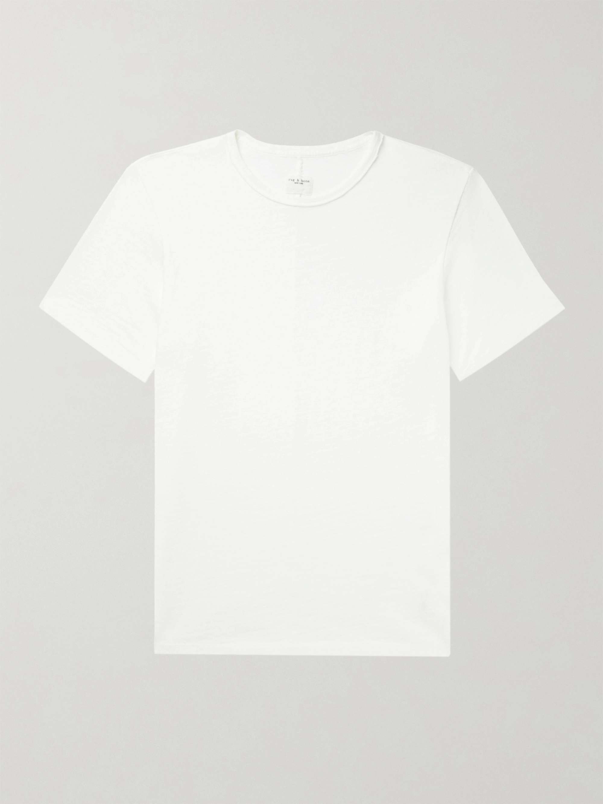 Классическая футболка Flame Slub из хлопкового джерси RAG & BONE, белый