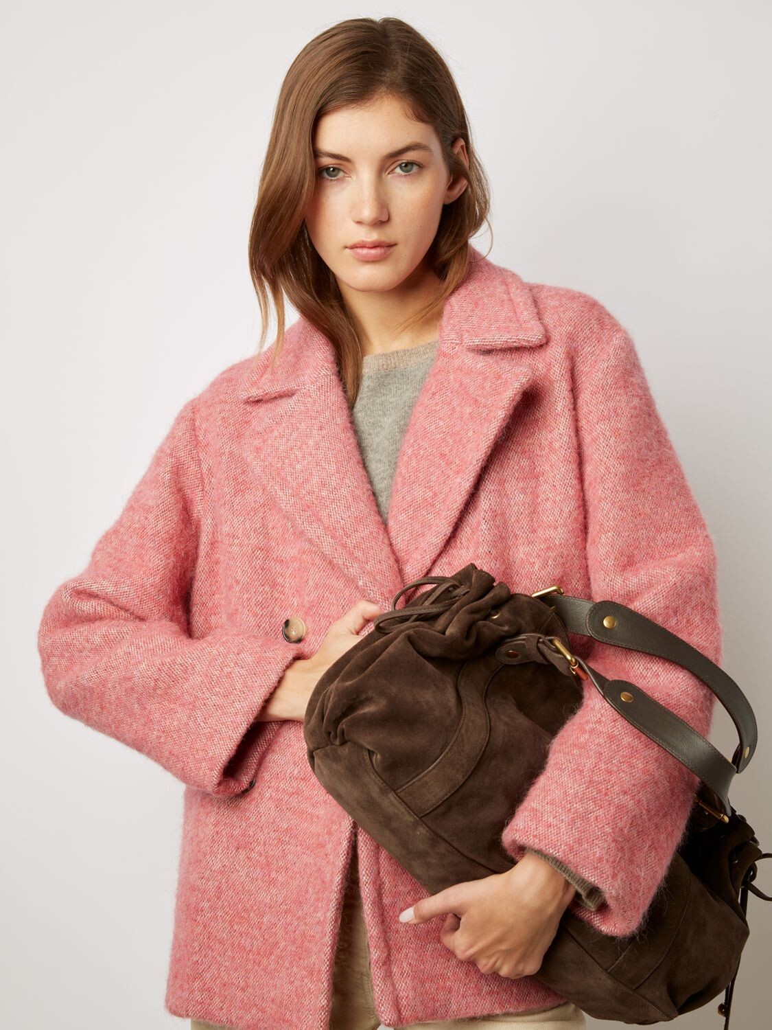 

Двубортное пальто Gerard Darel Socrate, розовое, Розовый