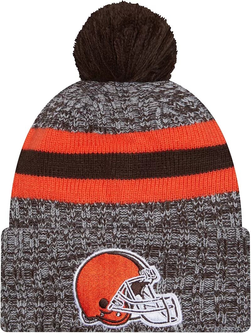 

Мужская темно-коричневая спортивная вязаная шапка New Era Cleveland Browns 2023 Sideline