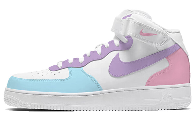 

Кроссовки для скейтбординга Air Force 1 женские, средней высоты, белые/синие/фиолетовые/розовые Nike, Синий, Кроссовки для скейтбординга Air Force 1 женские, средней высоты, белые/синие/фиолетовые/розовые Nike
