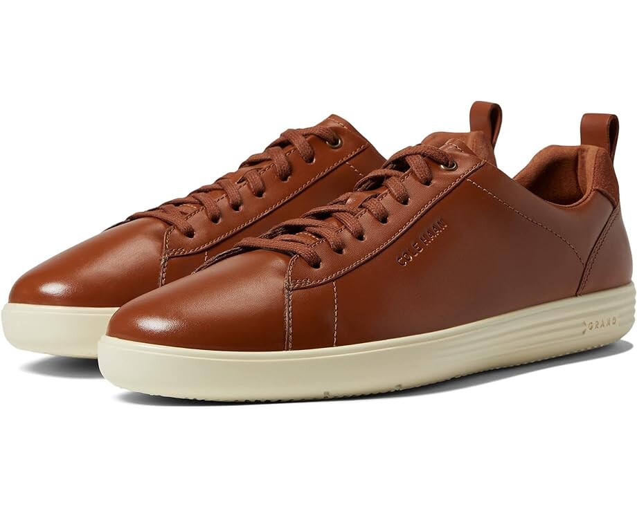 

Кроссовки Cole Haan Grand+ Crosscourt Sneaker, цвет British Tan Leather/Ivory