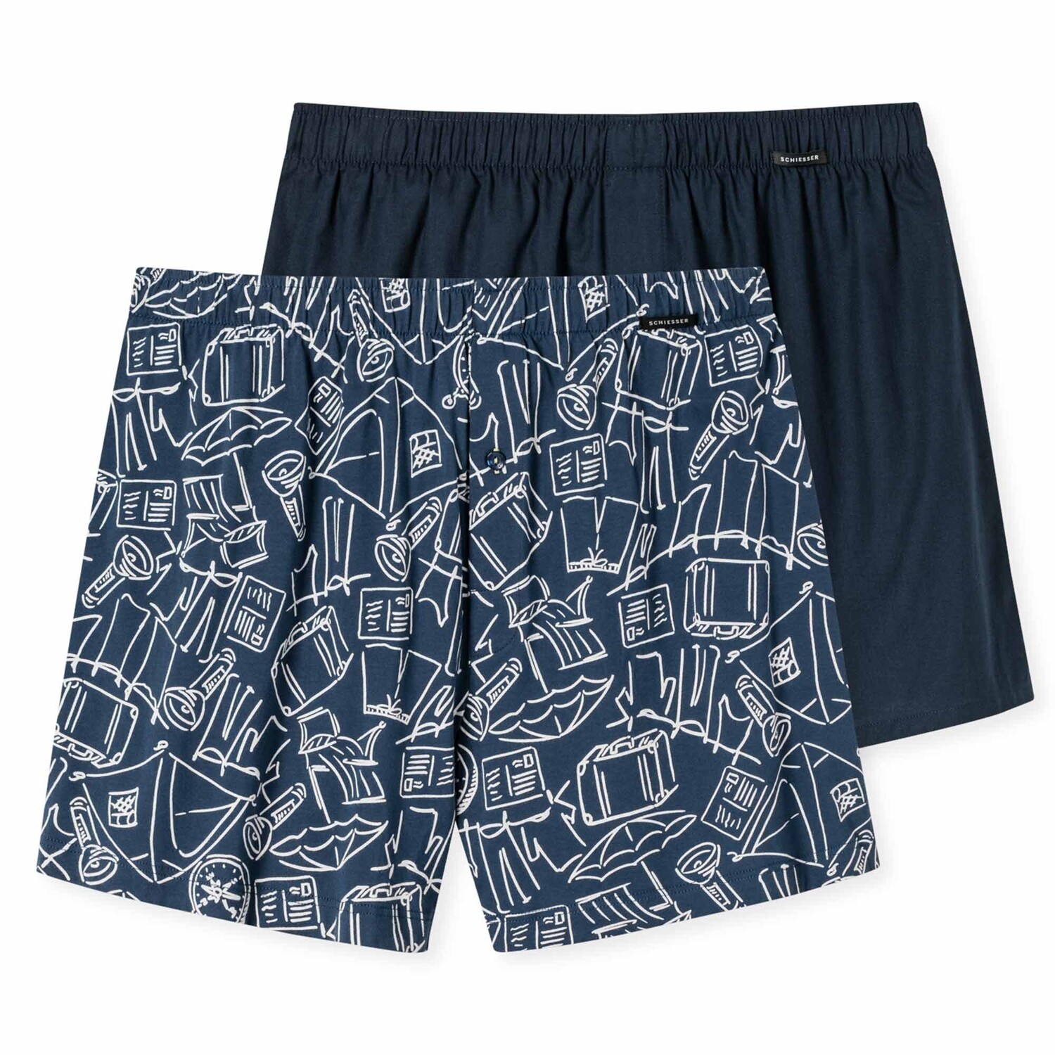 Боксеры Schiesser Web-Boxershorts 2 шт, темно-синий