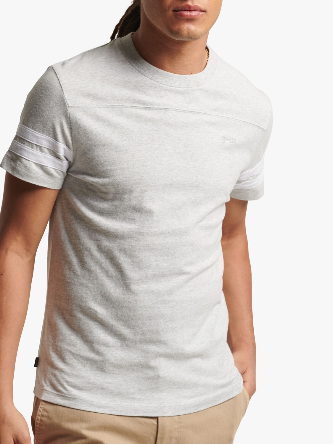 

Футболка в полоску Vintage Quarterback Superdry, ледниковый серый мергель