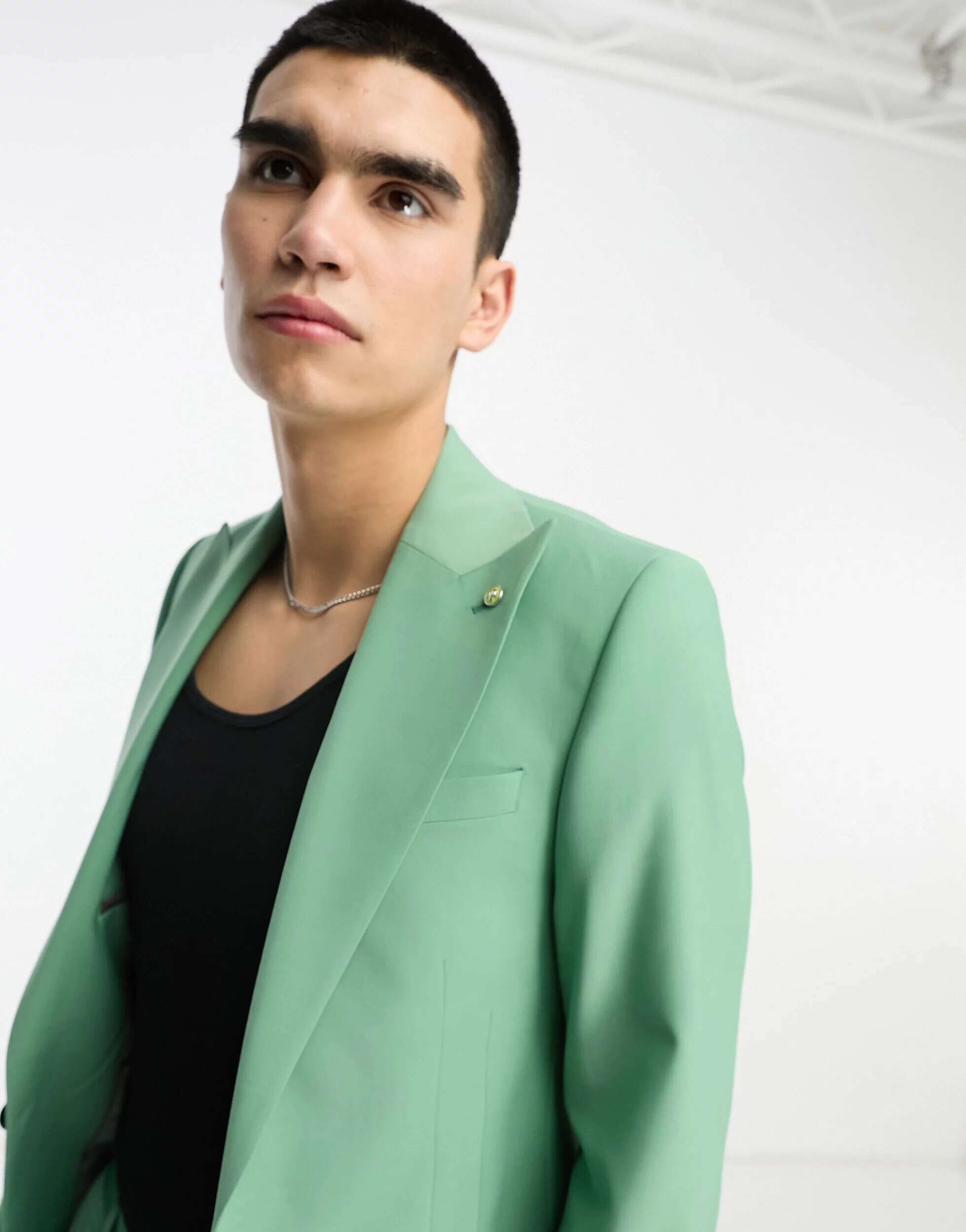 цена Фисташково-зеленый пиджак Twisted Tailor