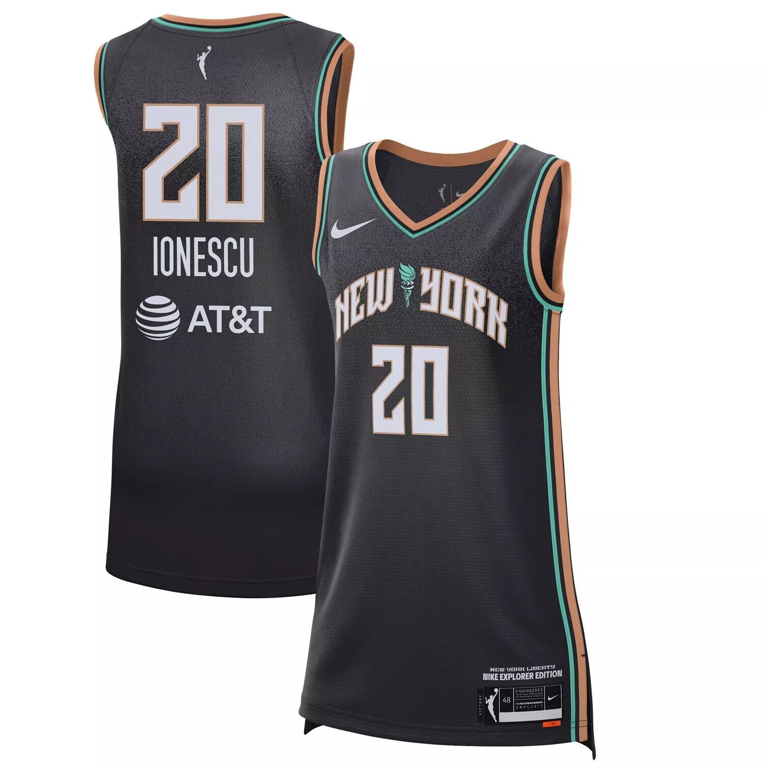 

Женское джерси Nike Sabrina Ionescu Black New York Liberty 2021 Explorer Edition Victory Player Nike