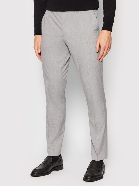Костюмные брюки узкого кроя Selected Homme, серый бежевые костюмные брюки свободного кроя selected homme