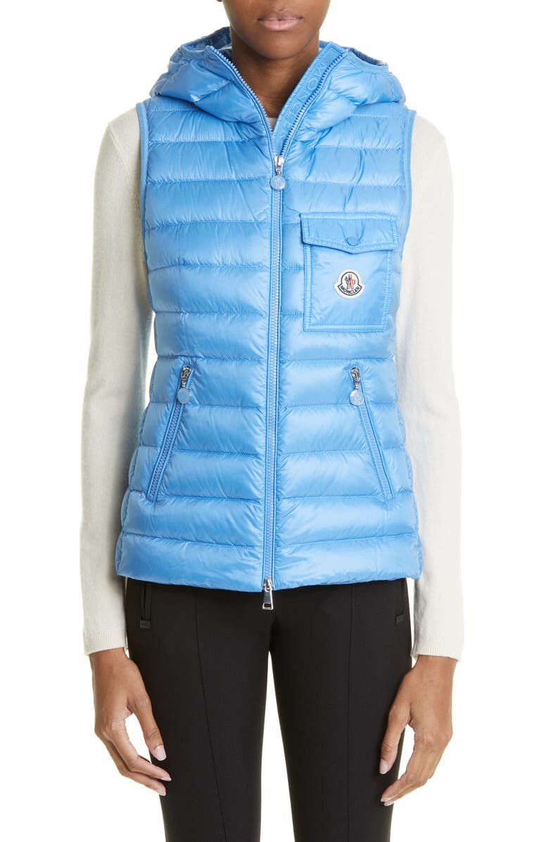 

Стеганый нейлоновый пуховик с капюшоном Glygos MONCLER, синий