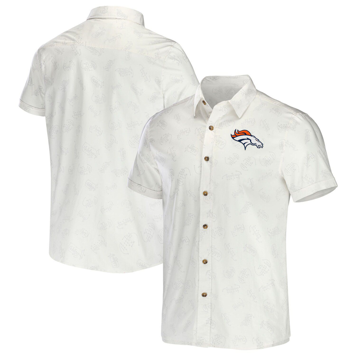 Мужская белая тканая футболка на пуговицах из коллекции Fanatics NFL x Darius Rucker Collection Denver Broncos цена и фото