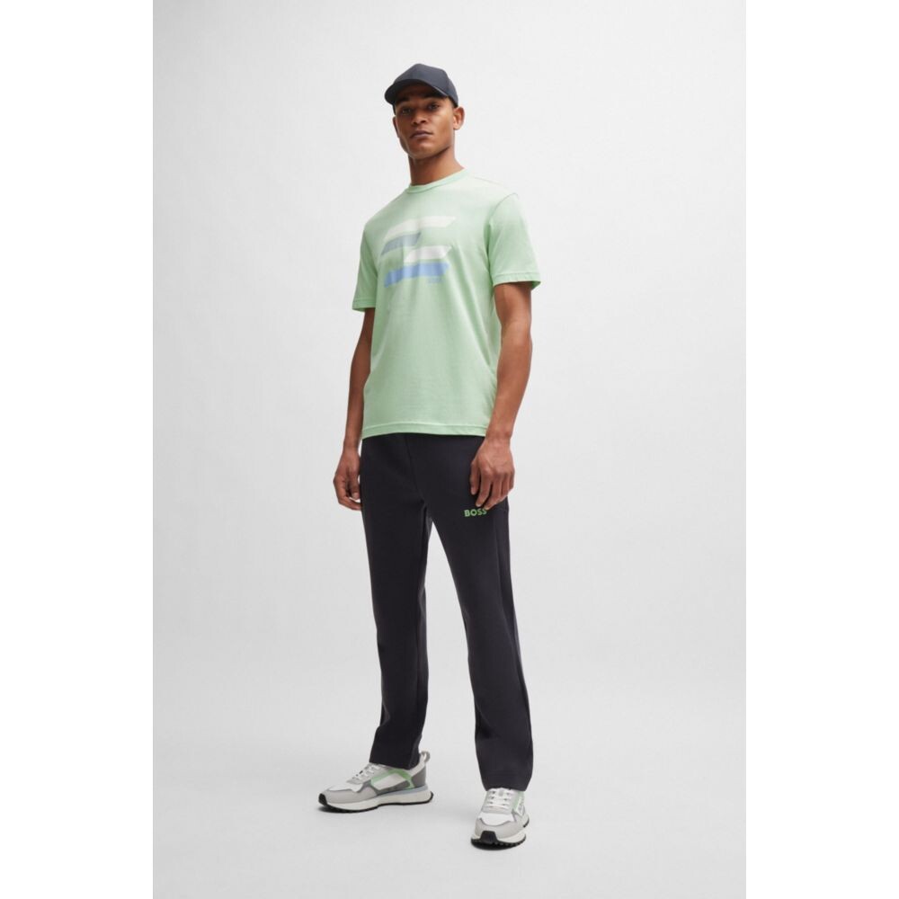 

Футболка из хлопкового джерси с изображением флага BOSS, цвет Light Green