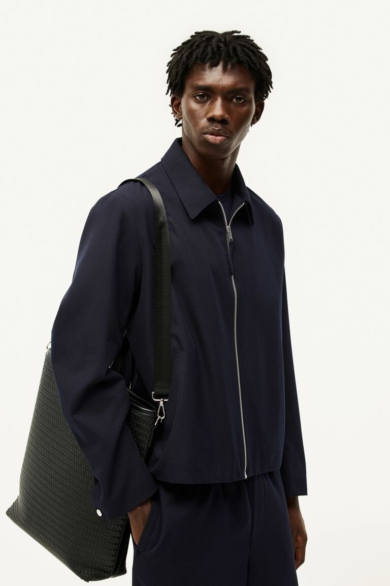 

Короткая куртка из твила обычного кроя H&M, синий