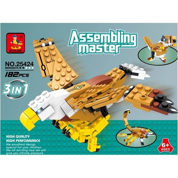 Конструктор пластиковый Ausini Assembling Master 3-в-1, 182 детали