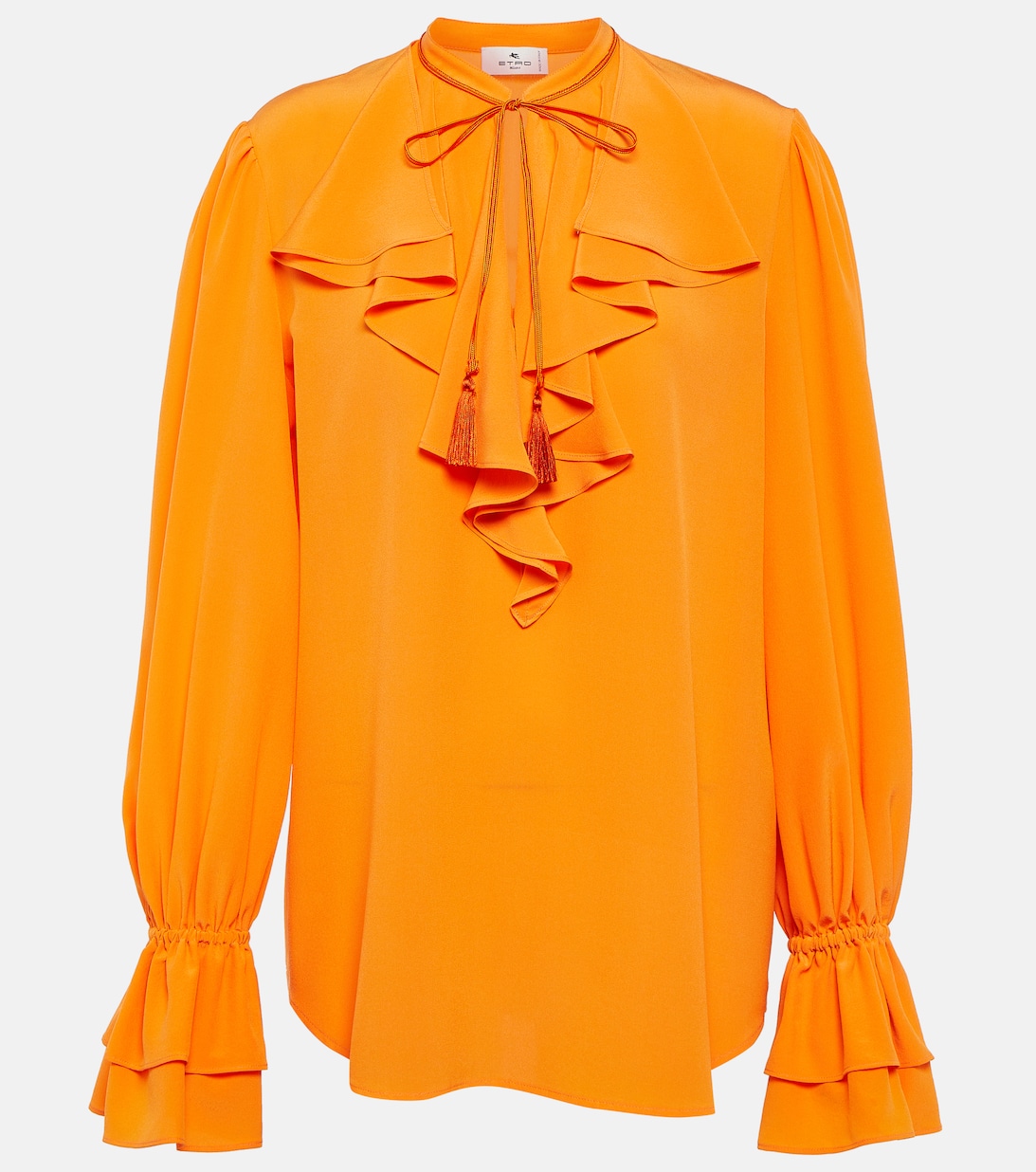 цена Шелковая блузка ETRO, оранжевый