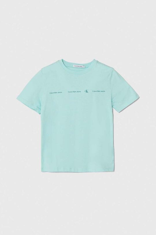 

Хлопковая футболка для детей Calvin Klein Jeans, бирюзовый