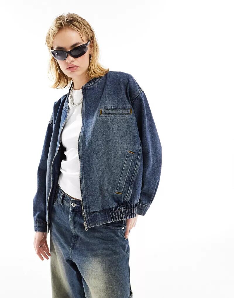 

Голубой джинсовый бомбер ASOS Weekend Collective