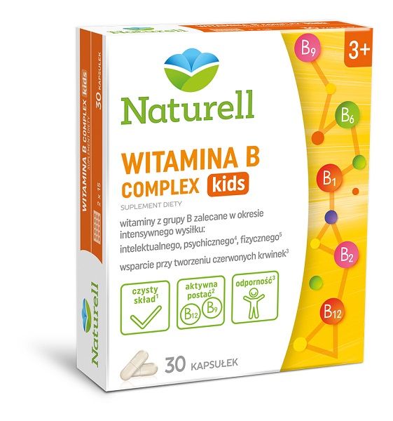 Naturell B Kompleks Kids витамин В в капсулах, 30 шт. витамин в в капсулах naturell witamina b active 90 шт