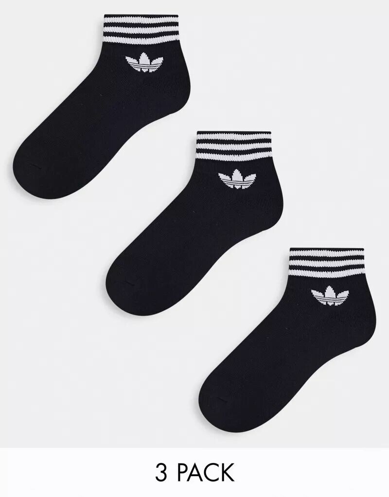 

Черные носки до щиколотки adidas Originals adicolor, три пары с логотипом в виде трилистника, Черный, Черные носки до щиколотки adidas Originals adicolor, три пары с логотипом в виде трилистника