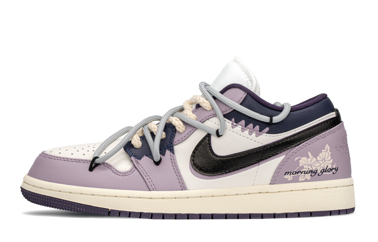 

Кроссовки Air Jordan 1 Vintage Basketball Shoes Women's Low-top Black/purple, фиолетовый