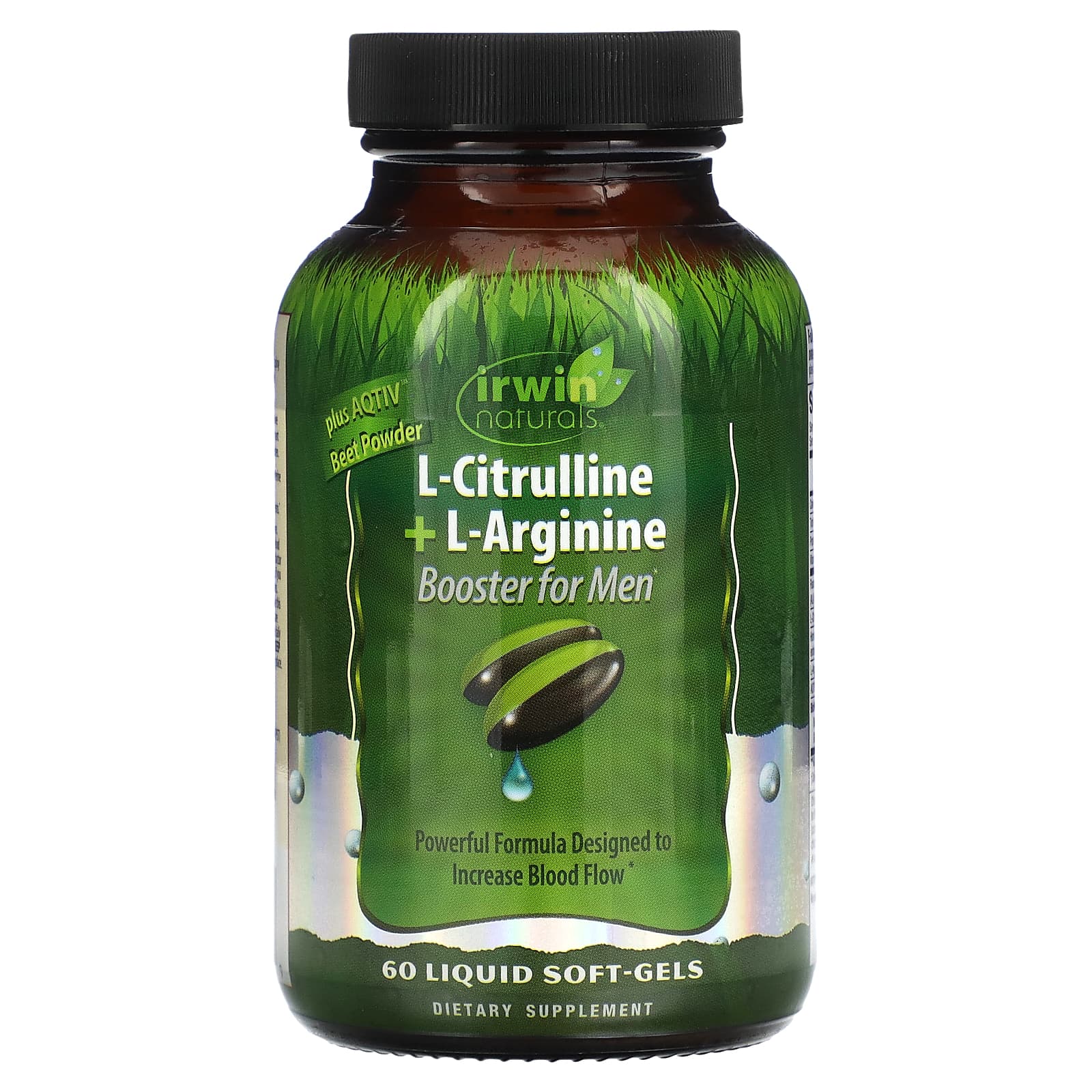 Irwin Naturals L-цитруллин + L-аргинин бустер для мужчин 60 желатиновых капсул irwin naturals active male l аргинин max3 horny goat weed 75 желатиновых капсул