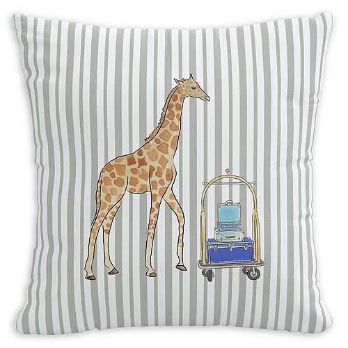 Серый Малин x Cloth &; Подушка Co. Zoey, 20 x 20 дюймов Cloth & Company, цвет Giraffe Stripe