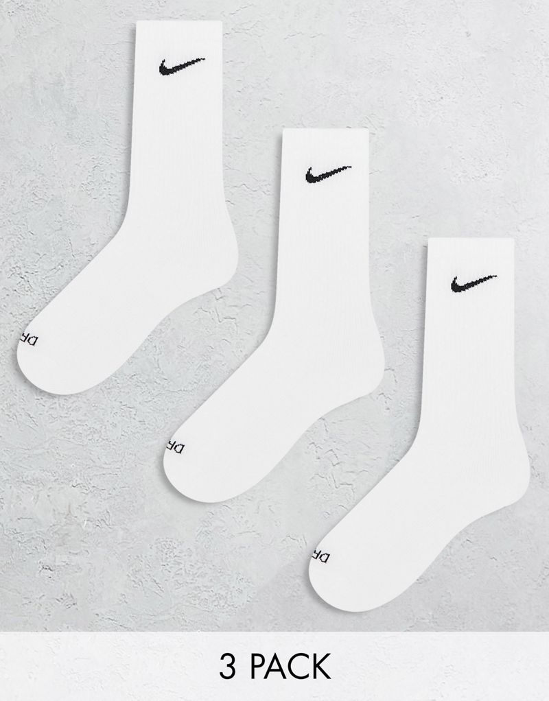 

Nike — Everyday Cushioned Plus — набор из 3 пар белых мягких носков