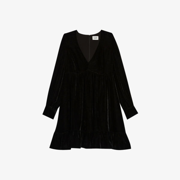 

Расклешенное бархатное платье мини от дождя Claudie Pierlot, цвет noir / gris