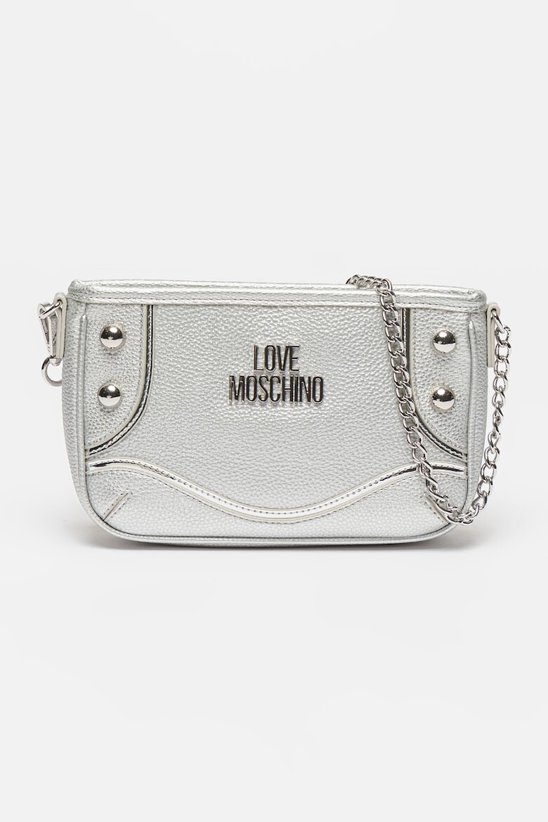 

Экокожа и кожаная сумка Love Moschino, серебряный