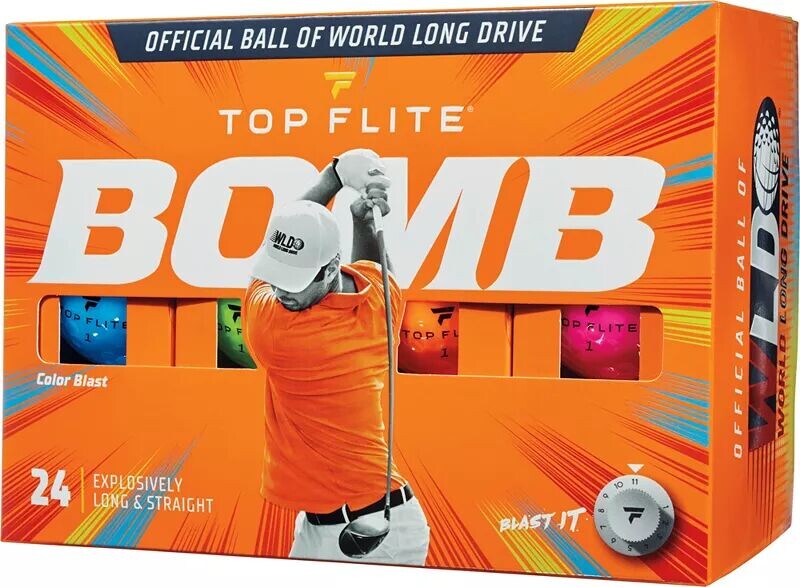 

Мячи для гольфа Top Flite 2020 BOMB Color Blast — 24 шт., мультиколор