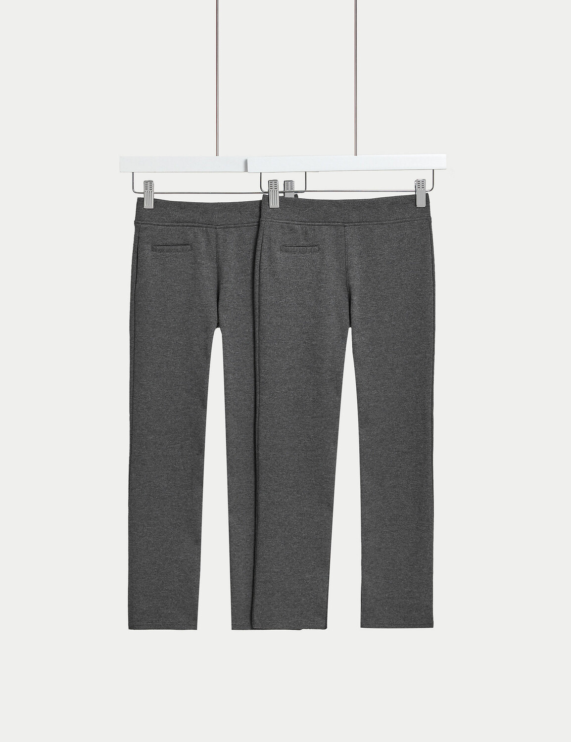 

2 пары школьных брюк из джерси для девочек (2–18 лет) Marks & Spencer, серый