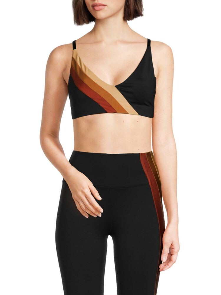 

Спортивный бюстгальтер с блестящим V-образным вырезом Ivl, цвет Black Multicolor