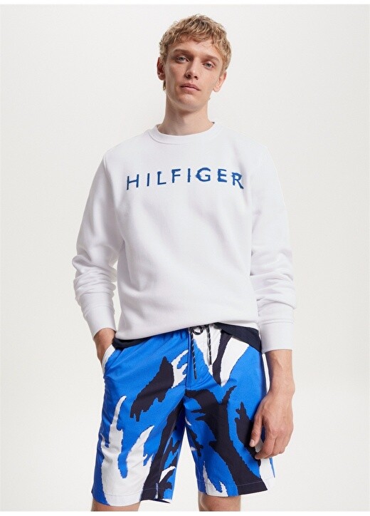 

Белая мужская толстовка с круглым вырезом Tommy Hilfiger, Белый