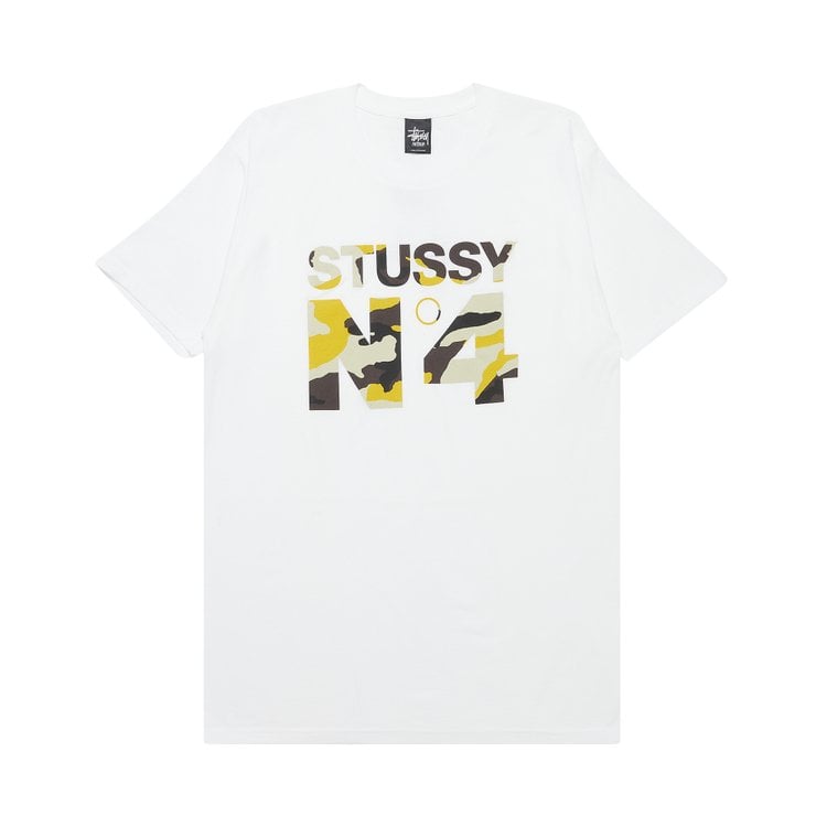 

Футболка Stussy No.4 Beach Camo 'White/Yellow', белый