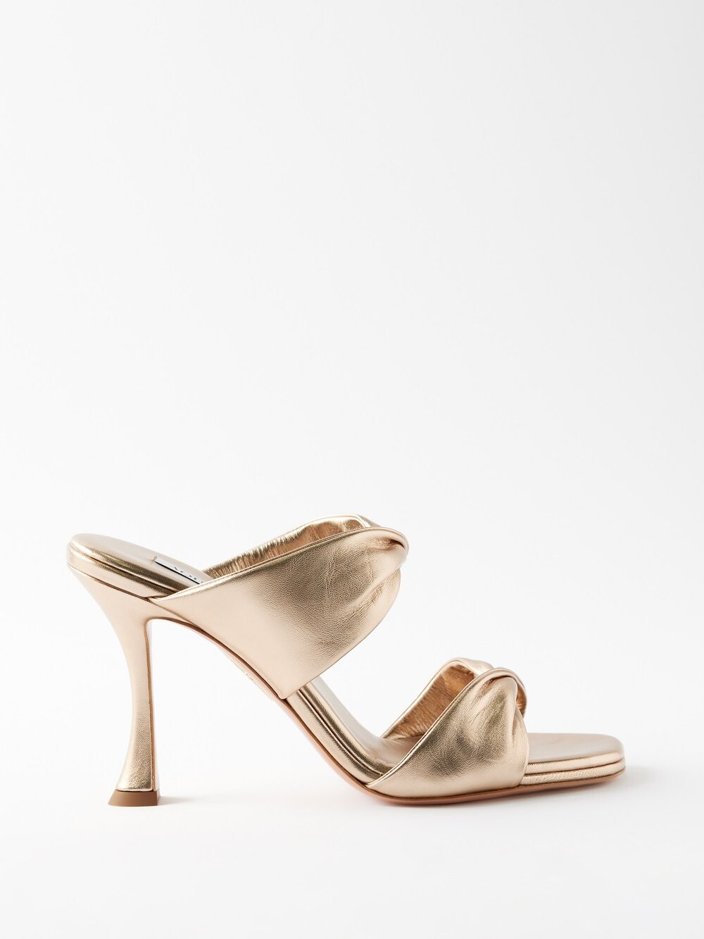 

Туфли-лодочки twist 95 из кожи металлик Aquazzura, золото