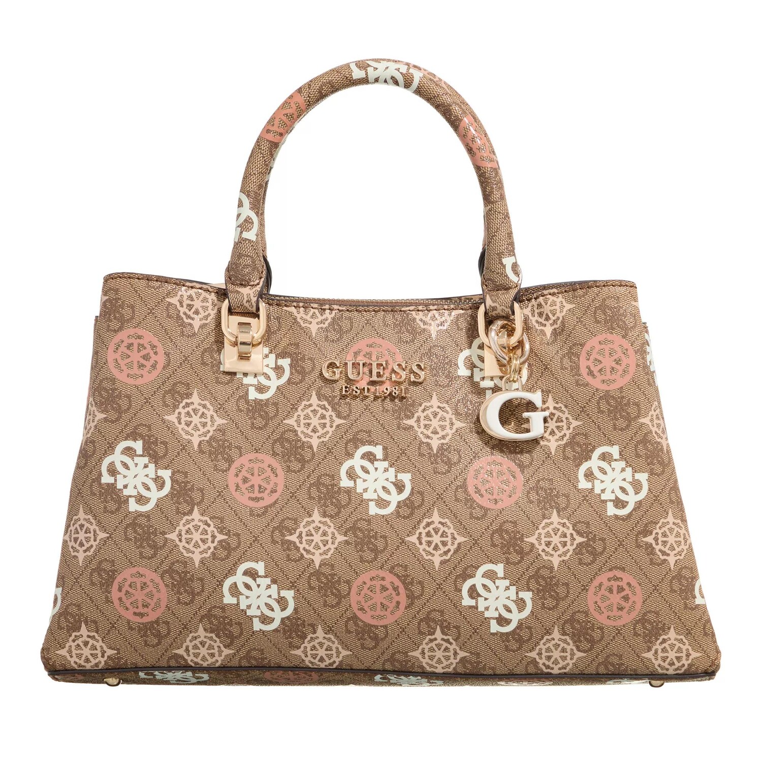 

Сумка eliette с логотипом grlfrnd латте мульти логотип Guess, коричневый