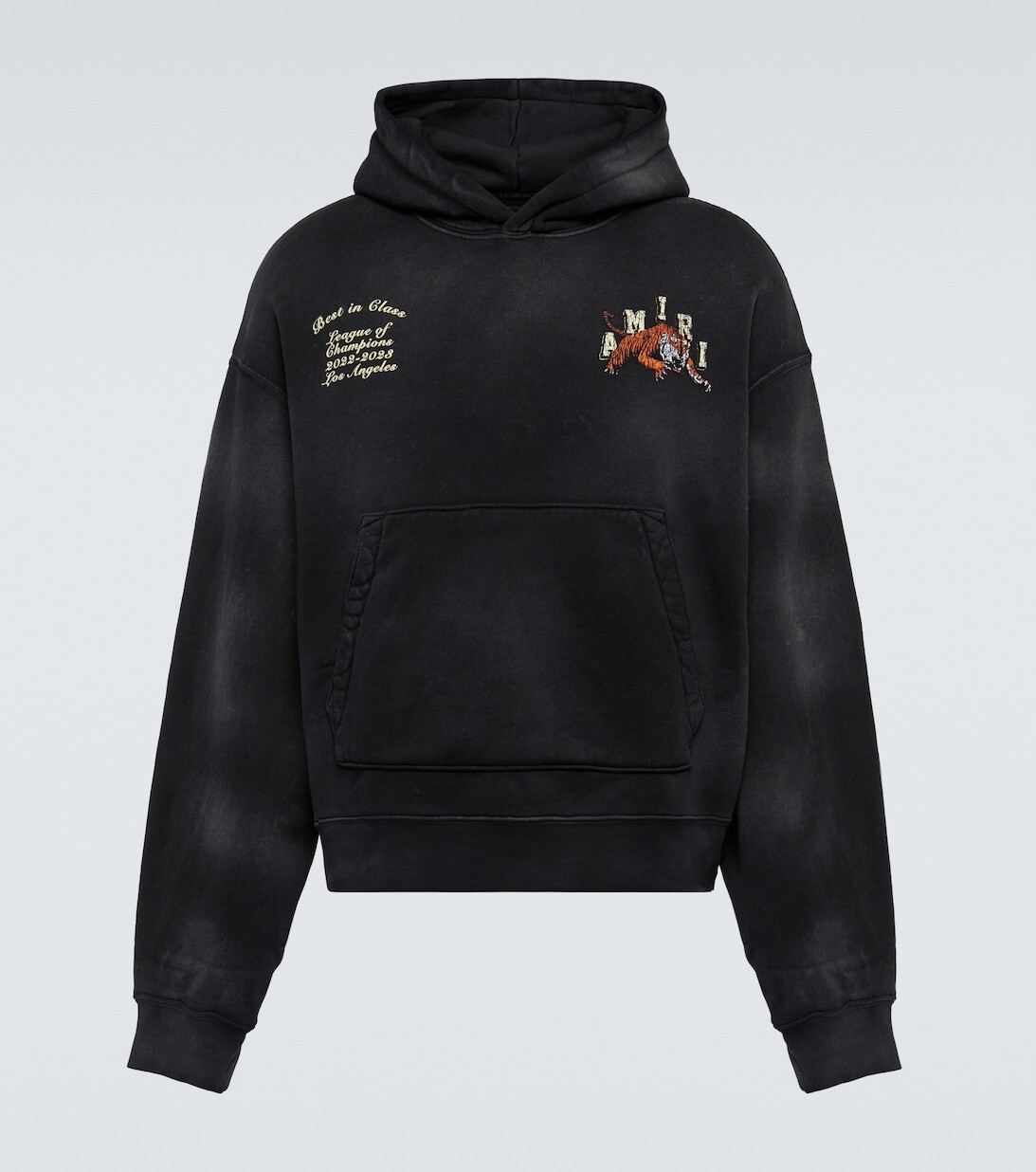 

Худи Vintage Tiger из хлопкового джерси Amiri, черный