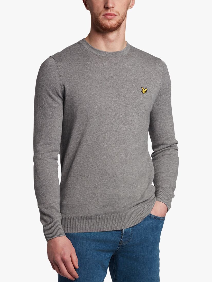 Джемпер с круглым вырезом Lyle & Scott Cotton Merino, темно-серый меланжевый