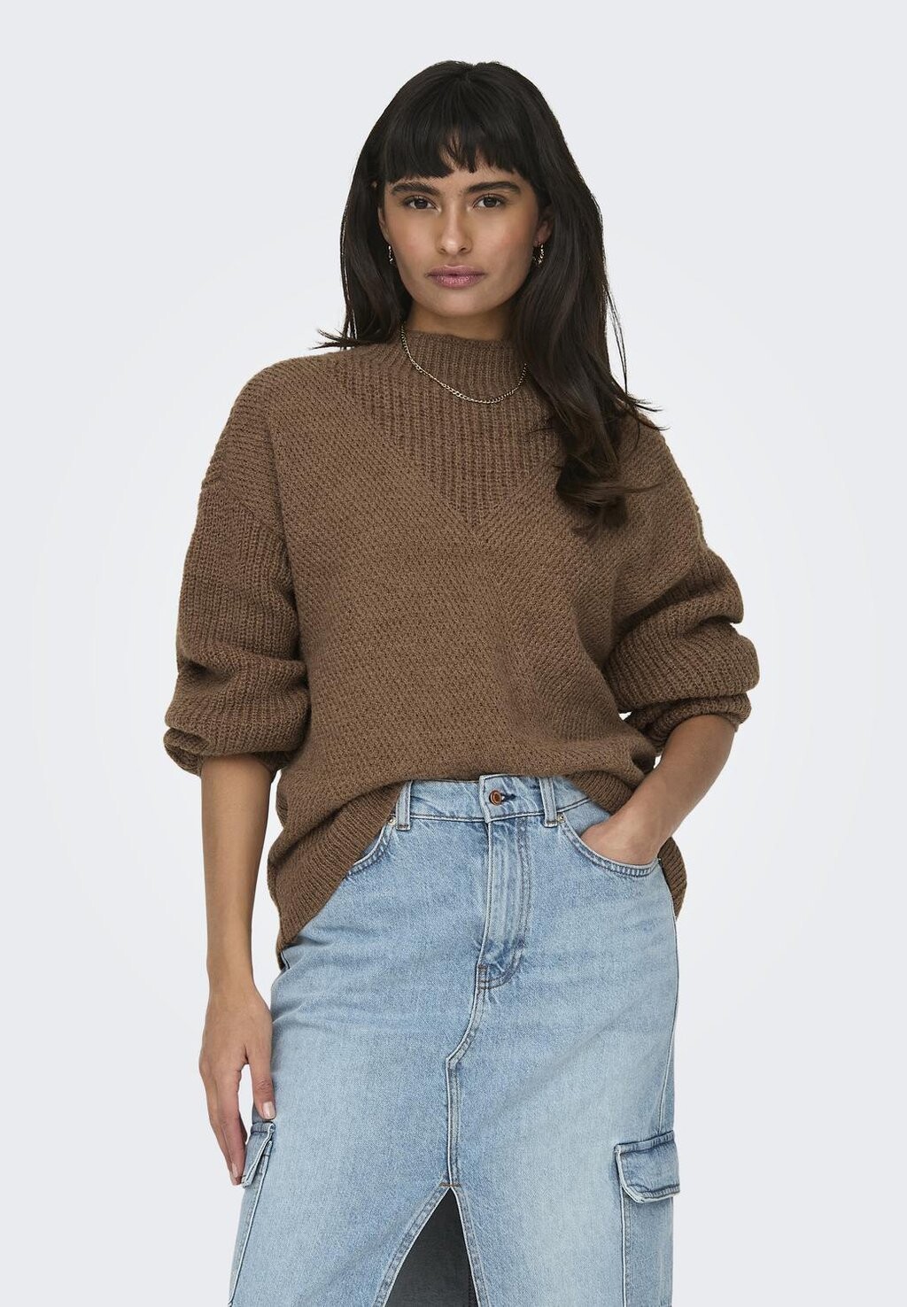 

Свитшот ONLY ONLALISA LIFE HIGH NECK, цвет toasted coconut