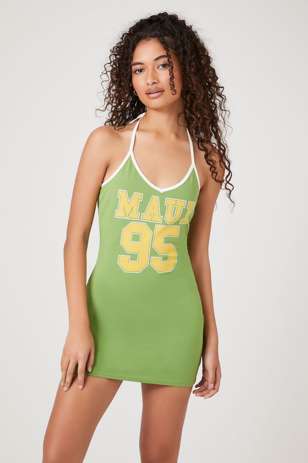 

Мини-платье Maui 95 с бретелькой на бретельках и рисунком Forever 21, зеленый