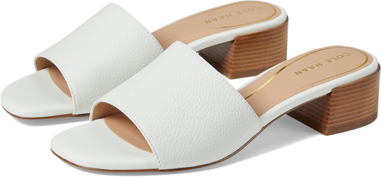 

Босоножки Calli Single Band Block Heel Sandal 40 mm Cole Haan, цвет Egret Leather