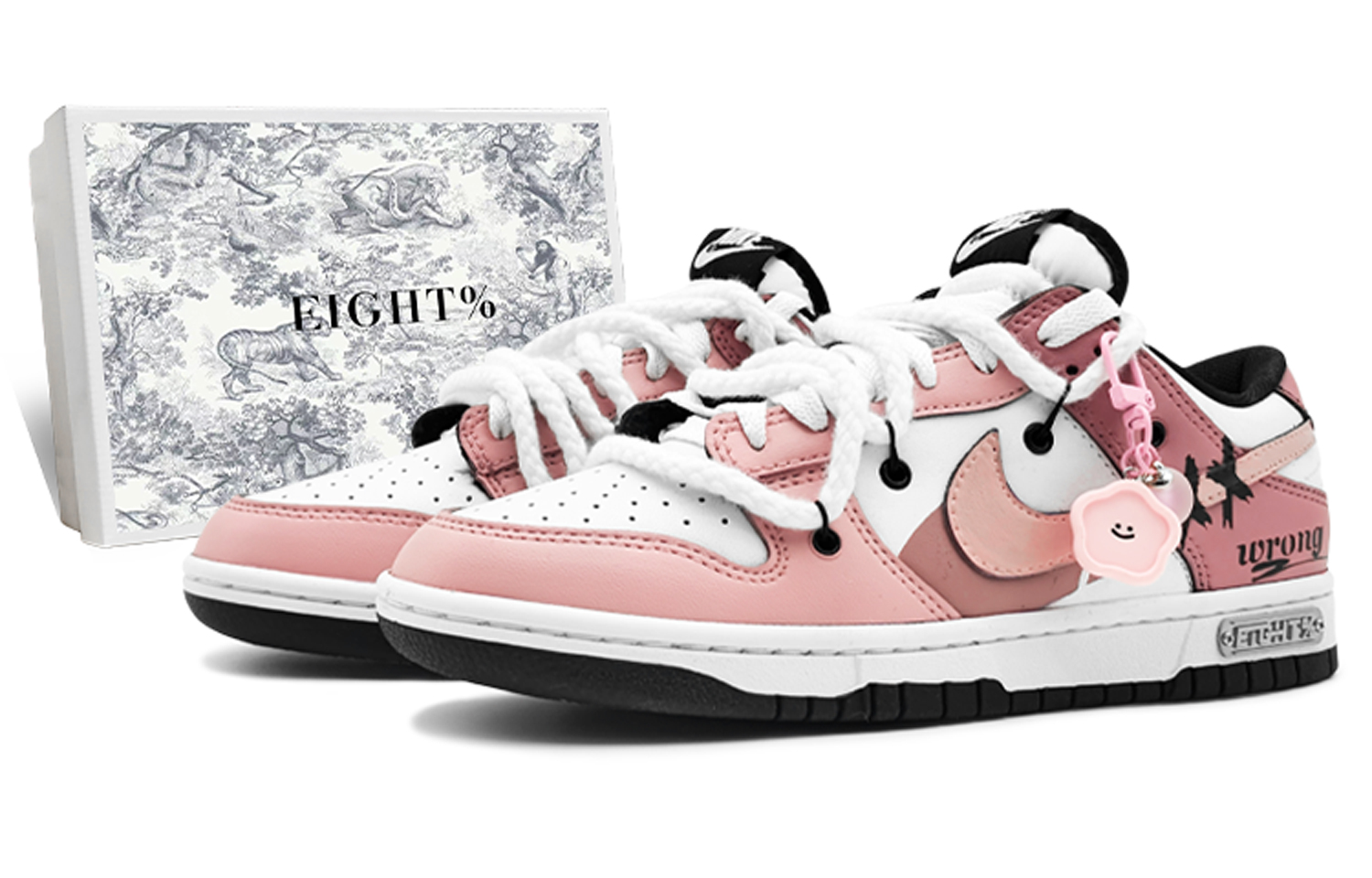 

Кроссовки Nike Dunk Skateboarding Shoes Women's Low-top White/pink/red, цвет Peach