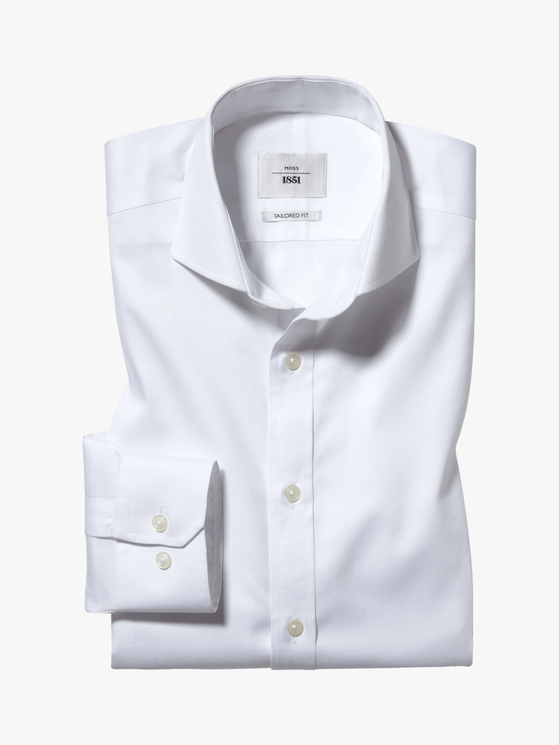 Рубашка из твила приталенного кроя Moss 1851 Zero Iron, белая эластичная рубашка приталенного кроя moss 1851 черная