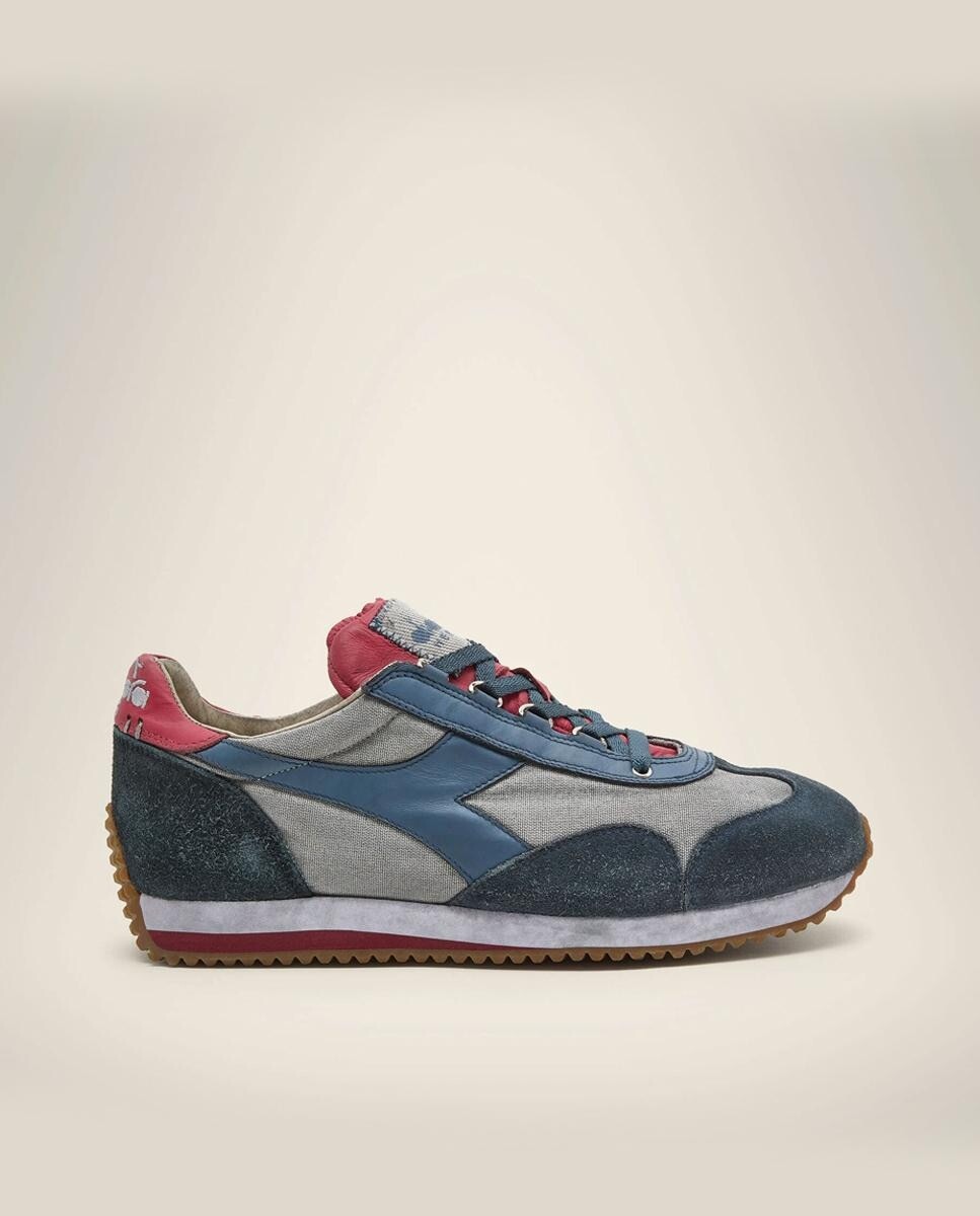

Унисекс синие кожаные кроссовки на шнурках Diadora Heritage, синий