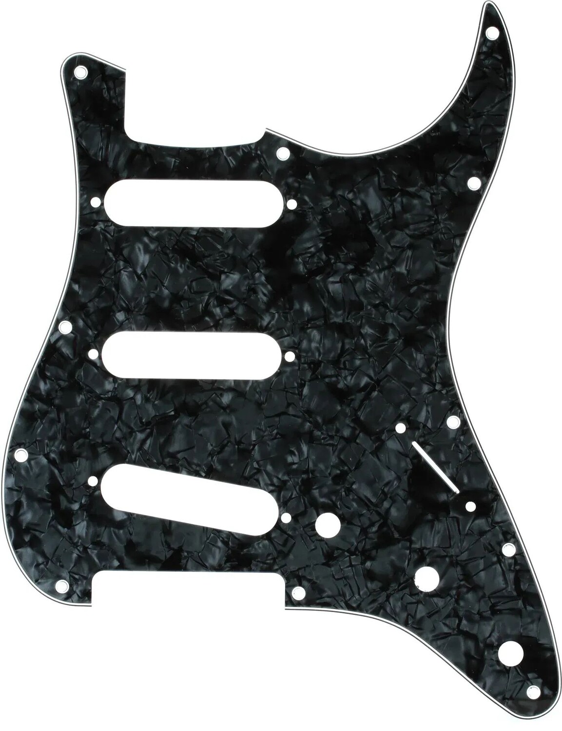 

Накладка Stratocaster S/S/S с 11 отверстиями в современном стиле — черная мото