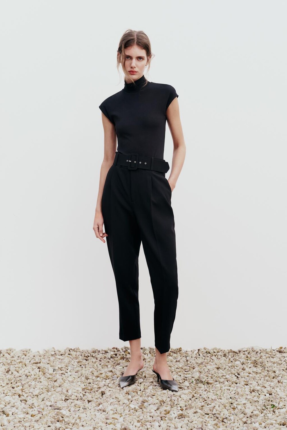 

Брюки на подкладке ZARA, черный